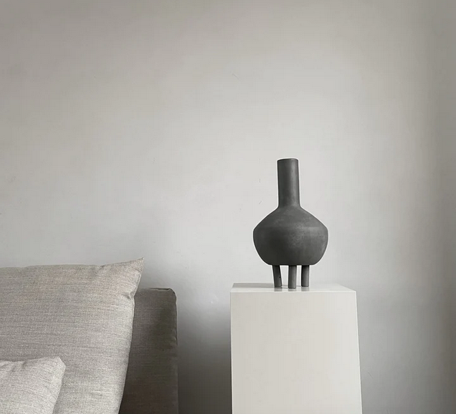 DUCK vase fat in dark grey